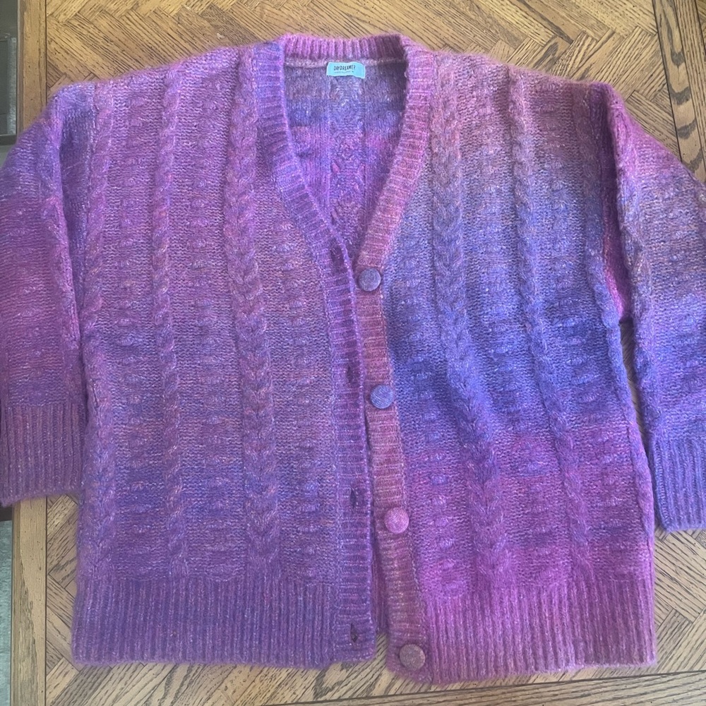 Daydreamer Purple and Pink ombré Cardigan - Picture 2 of 5